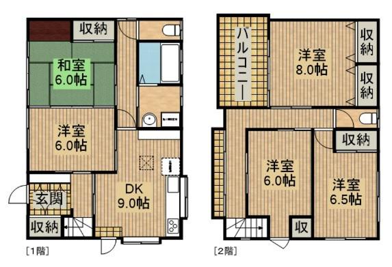 東海道本線 浜松駅 バス乗車時間：30分 法枝町バス停で下車 徒歩10分 2階建 築31年(5DK)の間取り写真