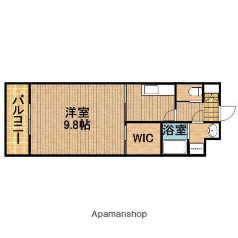 ローテローザⅡ(1K/3階)の間取り写真