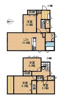 東海道本線 浜松駅 バス乗車時間：15分 三島町バス停で下車 徒歩3分 2階建 築3年(4LDK)の間取り写真