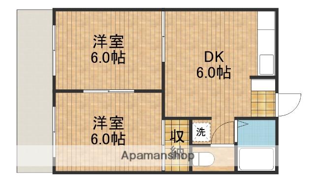 フォーブル平野(2DK/1階)の間取り写真