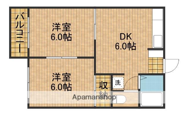 フォーブル平野(2DK/2階)の間取り写真