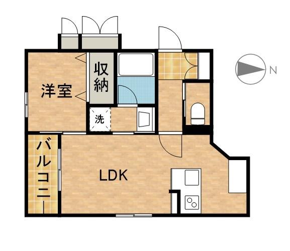 FELSEN DREI(1LDK/2階)の間取り写真