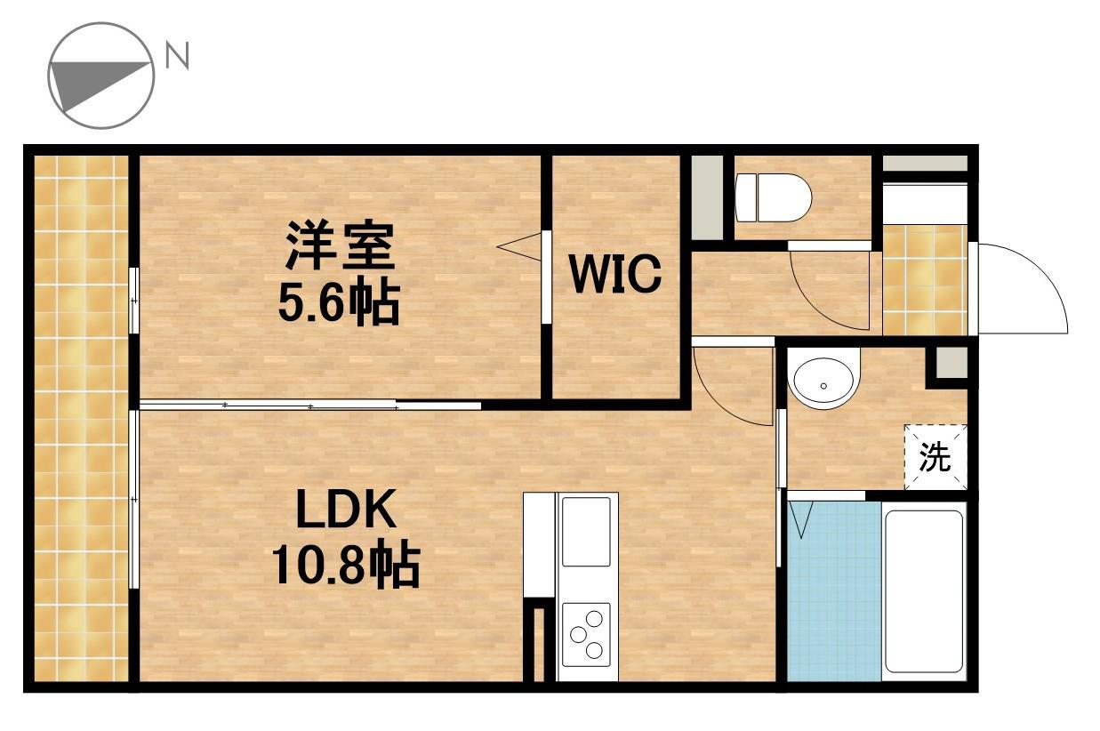 シリウス(1LDK/1階)の間取り写真