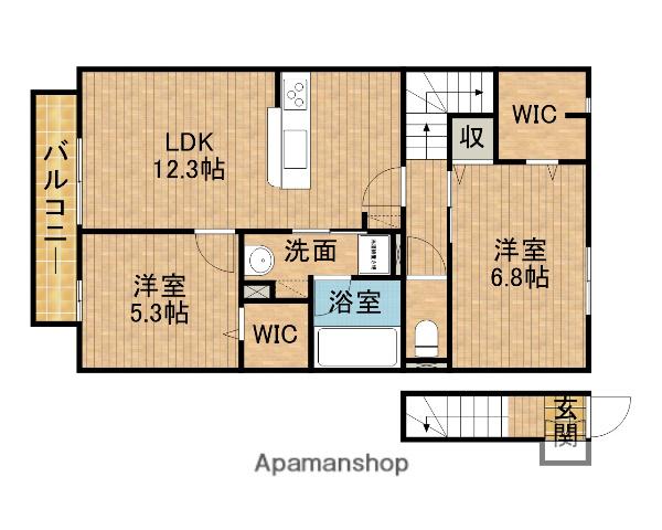 ノワール(2LDK/2階)の間取り写真