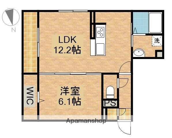 ニューヴィレッジⅡ(1LDK/2階)の間取り写真