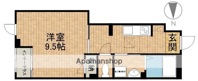 シェルル・スターテラス和合(1K/1階)の間取り写真