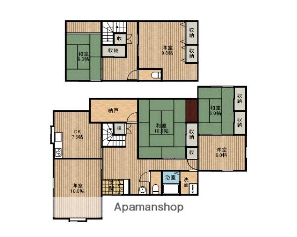 東海道本線 焼津駅 バス乗車時間：20分 西松原団地バス停で下車 徒歩3分 2階建 築39年(6DK)の間取り写真