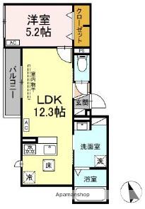 SUN HILLS三組(1LDK/2階)の間取り写真