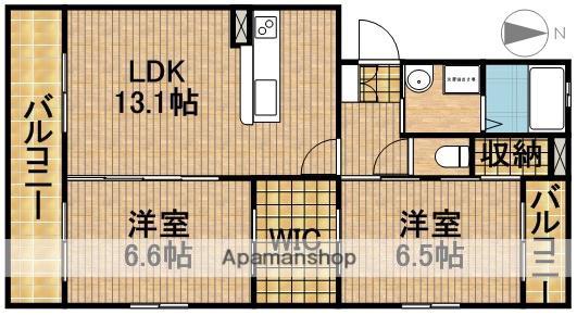 メテオール(2LDK/2階)の間取り写真