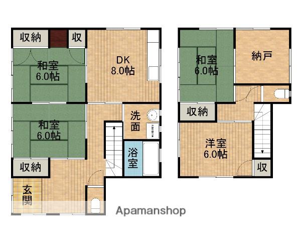 東海道本線 藤枝駅 バス乗車時間：10分 市役所前バス停で下車 徒歩12分 2階建 築37年(4DK)の間取り写真