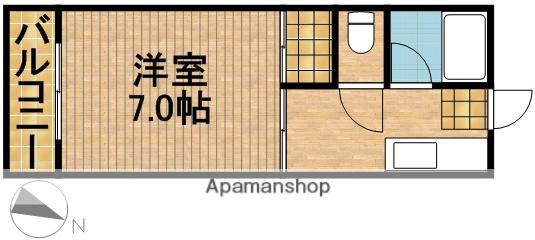 ドルフ向平(1K/1階)の間取り写真