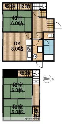 東海道本線 豊田町駅 徒歩39分 2階建 築51年(3DK)の間取り写真