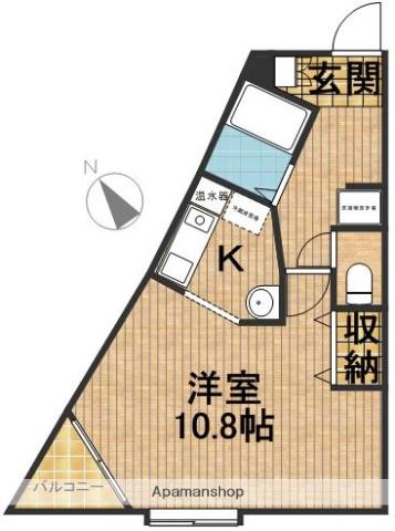 ヴィアーレ銀杏ハウス(1K/1階)の間取り写真