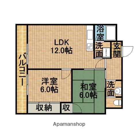 SURPLUS ルージュ(2LDK/1階)の間取り写真