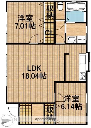 ヴィラ・パストラルⅠ(2LDK/1階)の間取り写真