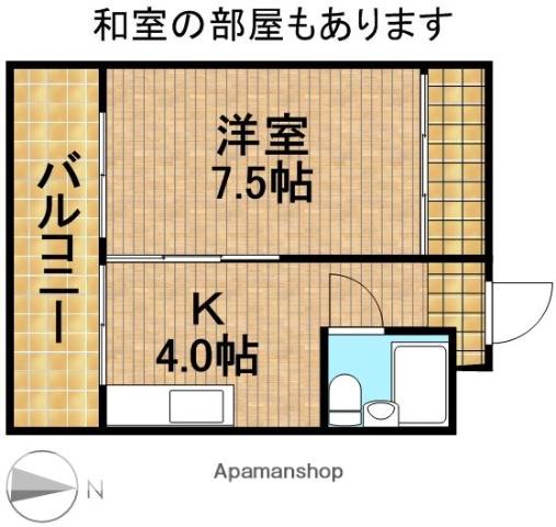 御前谷ハイツ(1K/3階)の間取り写真