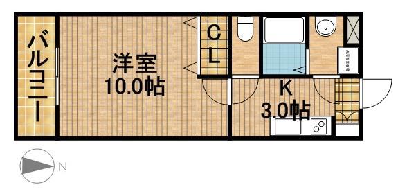 ファインステージ港町(1K/3階)の間取り写真