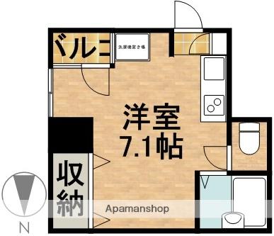 元浜グリーンホームズ(ワンルーム/3階)の間取り写真