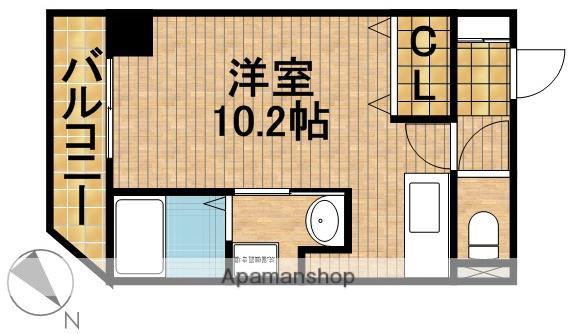 ソルトシティ浜松(ワンルーム/9階)の間取り写真