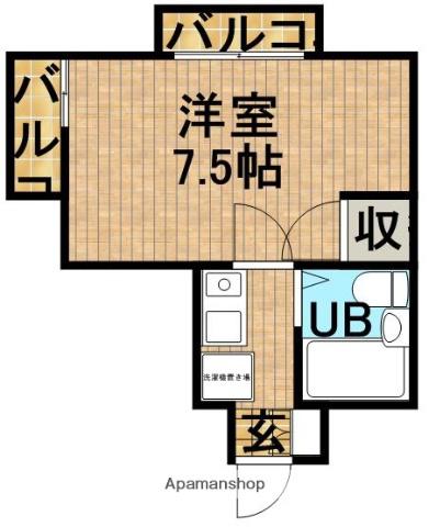 カレッジタウンウィング(1K/3階)の間取り写真