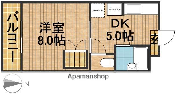 グリーンハイツⅡ(1K/3階)の間取り写真