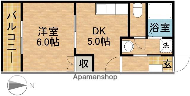 グランデージフルールⅠ(1DK/2階)の間取り写真