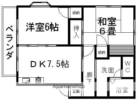 ビラセンダイ(2DK/1階)の間取り写真