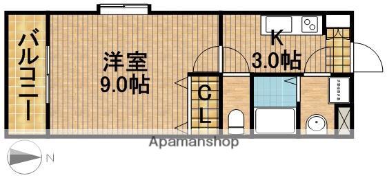 たちばな壱番館(1K/1階)の間取り写真