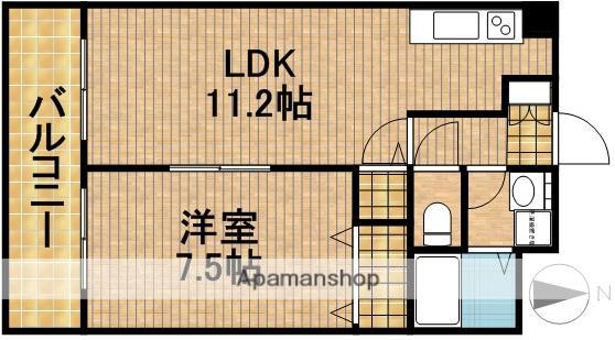 エバーフィールドⅡ(1LDK/3階)の間取り写真