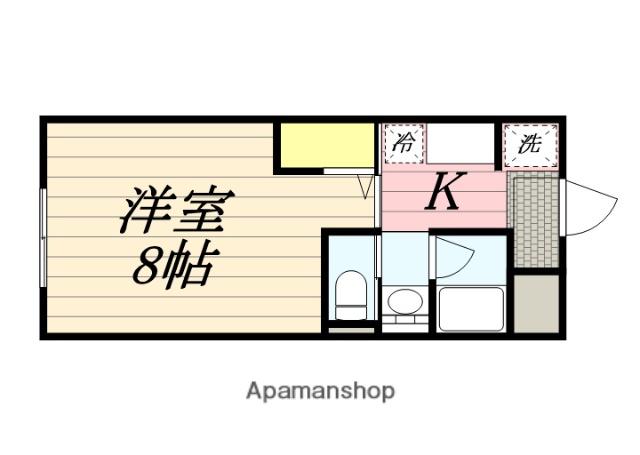 フレッシュタウンスギモト(1K/1階)の間取り写真