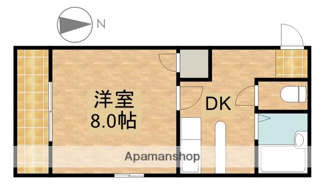 カクサン可美タウンシングル(1DK/2階)の間取り写真