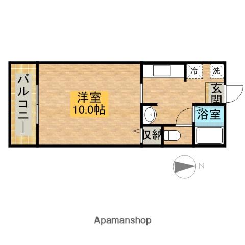 GREENHILL(1K/1階)の間取り写真