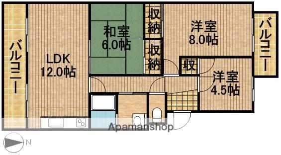 サクセスマンション西伊場(3LDK/1階)の間取り写真