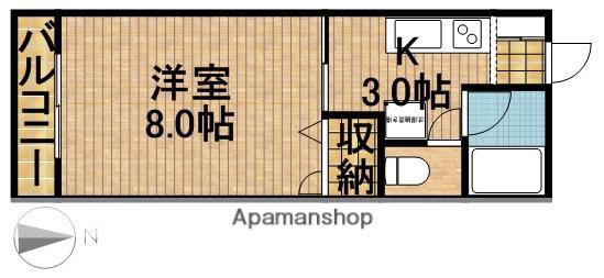 溜屋ハイツⅤ(1K/2階)の間取り写真