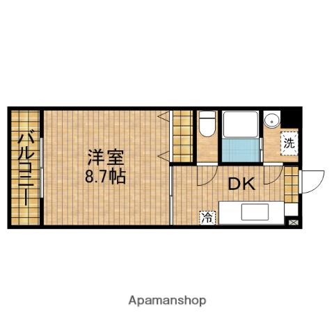 ディオールⅡ(1DK/2階)の間取り写真