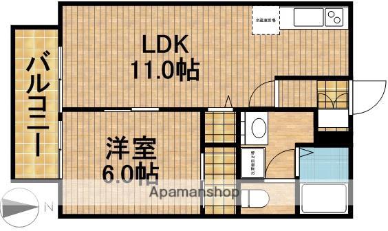 エスポワール久米B(1LDK/2階)の間取り写真