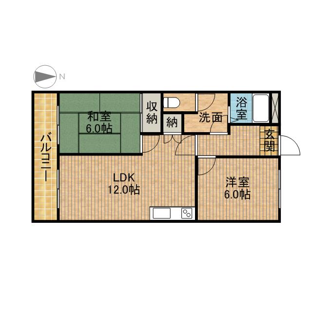 パレスフォーシーズン(2LDK/2階)の間取り写真