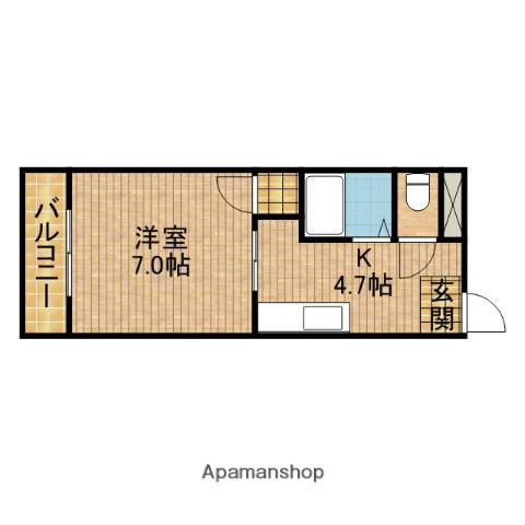 クレストールユウ(1K/1階)の間取り写真