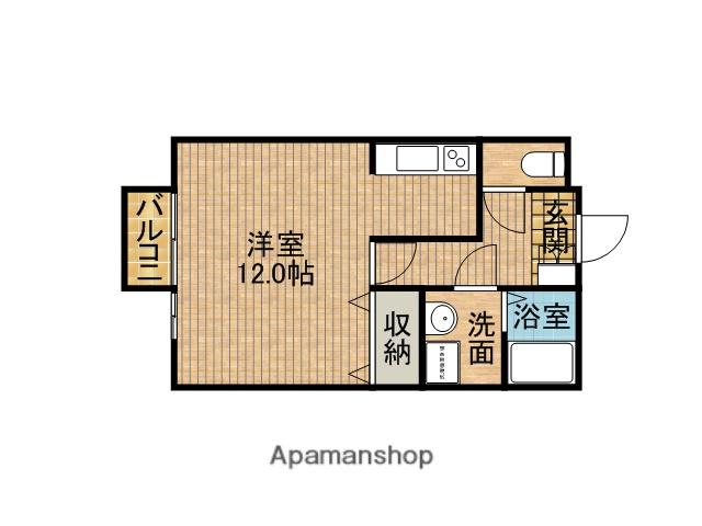 コートスバル D(ワンルーム/2階)の間取り写真