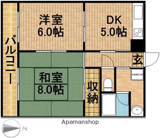 クラフトⅡ(2K/2階)の間取り写真