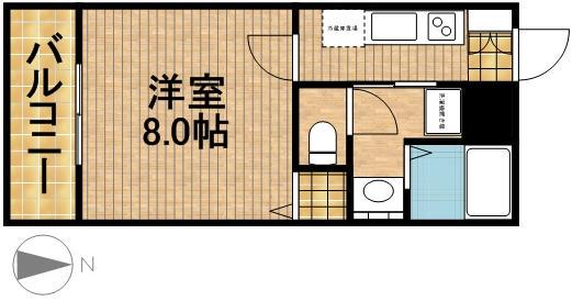 フレアコート(1K/1階)の間取り写真