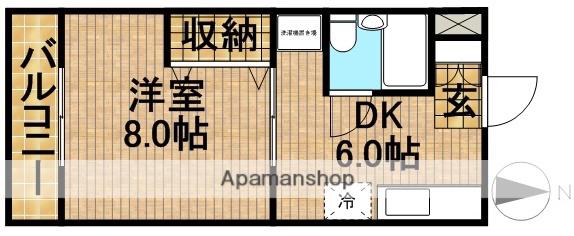 マンションカトレアⅠ(1DK/4階)の間取り写真