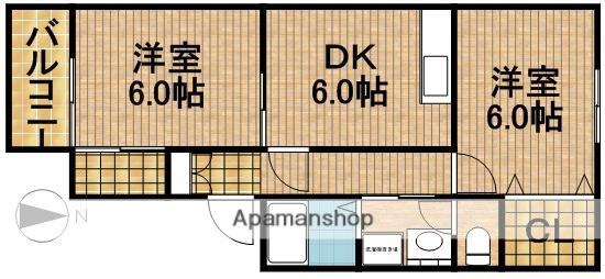 ソレジオ(2DK/2階)の間取り写真