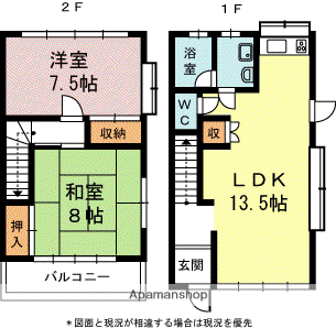 コーポ井伊谷１(2LDK)の間取り写真