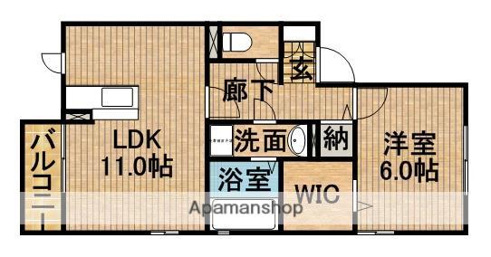 ブランシェB(1LDK/2階)の間取り写真