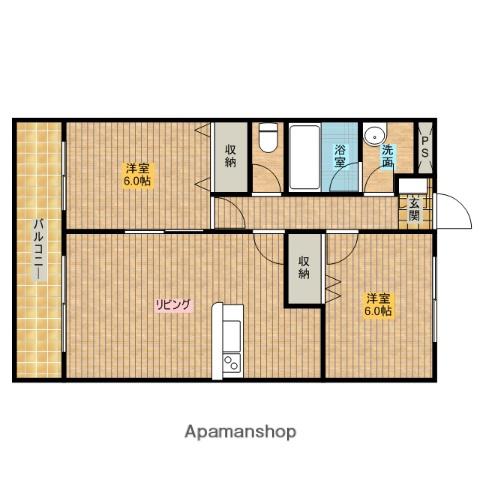 アソルティ増楽町(1LDK/4階)の間取り写真