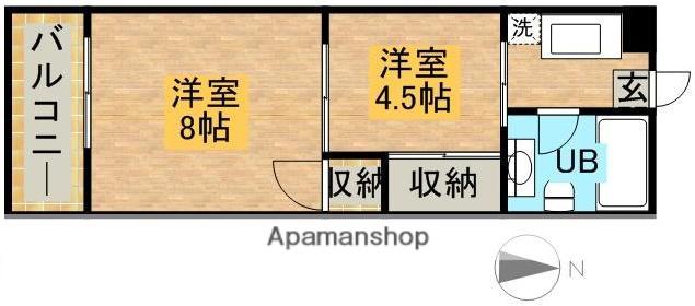 ヴィラ中島(2K/1階)の間取り写真