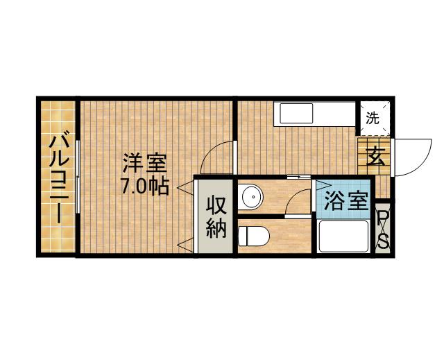 エスポワールNK(1K/1階)の間取り写真