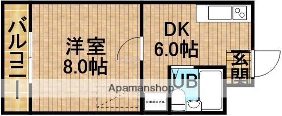 ライブ小島Ⅱ(1DK/2階)の間取り写真