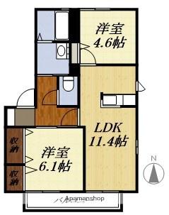 ヴィラ・グレイス(2LDK/1階)の間取り写真